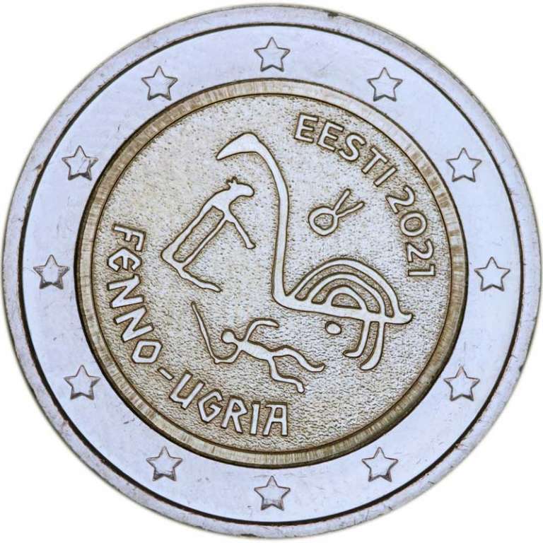 (2021) Монета Эстония 2021 год 2 евро &quot;Финно-угорский эпос&quot;  Биметалл  Буклет