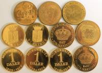 Набор медалей, 11 шт, Швеция (сост. на фото)