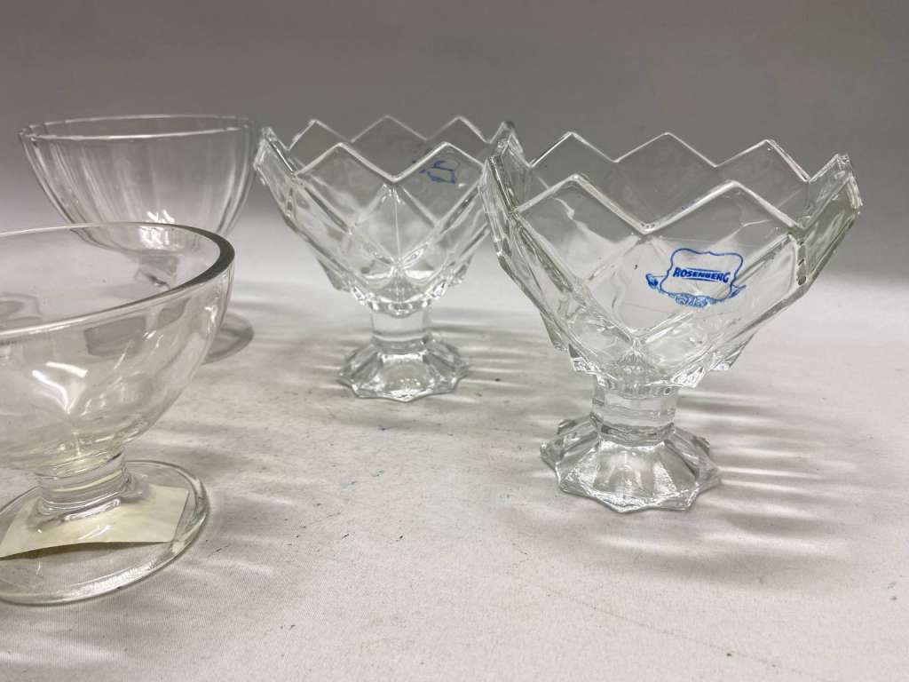 Креманки стекло, разной формы, 5 шт