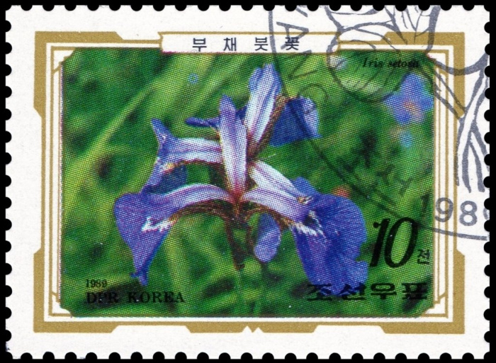 (1989-070) Марка Северная Корея &quot;Ирис щетинистый&quot;   Альпийские цветы III Θ