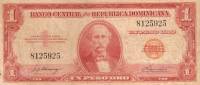 (№1962P-91a.1) Банкнота Доминиканская Республика 1962 год "1 Peso Oro" (Подписи: José J)