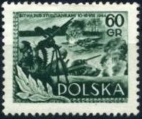 (1954-033) Марка Польша "Поле боя" , II Θ