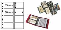 Лист OPTIMA 4VS на 16 банкнот и карточек, двусторонний, черный,. Упаковка (10 шт.) Германия, 332697