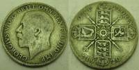 1920 Монета Великобритания 2 шиллинга Георг VI  Серебро Ag 500  VF