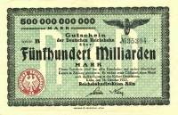 (№1923P-S1293b) Банкнота Германия 1923 год "500,000,000,000 Mark"