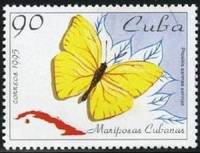 (№3828) Марка Куба 1995 год "Безоблачный серы Phoebis sennae", Негашеная