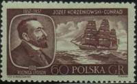 (1957-052) Марка Польша "И. Корженевский (Конрад) (Коричнево-карминовая)"   100 лет со дня рождения 