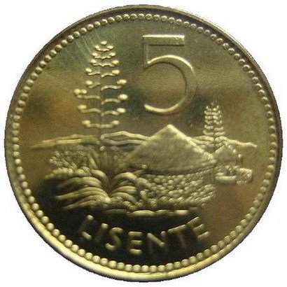 (№1998km62) Монета Лесото 1998 год 5 Lisente