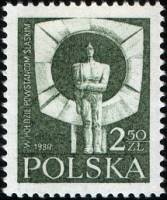 (1981-001) Марка Польша "Статуя Яна Боровчака"    60-я годовщина восстания в Верхней Силезии III Θ