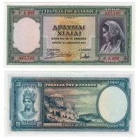 Банкнота Греция 1939 год 1 000 драхм Женщина   UNC