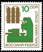 (1965-034) Марка Германия (ГДР) "Станок"    Хемниц III Θ