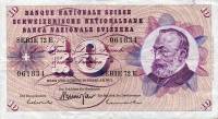 (№1971P-45q.3) Банкнота Швейцария 1971 год "10 Franken/Francs/Franchi" (Подписи: Brenno Galli  Leutw