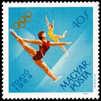 (1964-046) Марка Венгрия "Художественная гимнастика"    Летние Олимпийские игры 1964, Токио III Θ