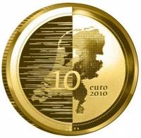 (№2010km302) Монета Нидерланды 2010 год 10 Euro (Нидерланды-Ватерланд - Золотое издание)