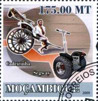 (№2009-3156) Марка Мозамбик 2009 год "История автомобильного транспорта IITwo колеса", Гашеная