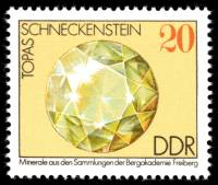 (1974-108) Марка Германия (ГДР) "Топаз"    Минералы III Θ