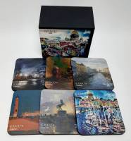 Подставки для кружек в подарочной коробке Erarta Collection Санкт-Петербург, 6 шт, дерево