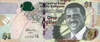 Банкнота Багамские острова Багамы 2008 год 1 доллар Линден Пиндлинг   VF