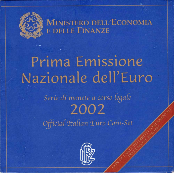 (2002, 8 монет) Набор монет Италия 2002 год &quot;Данте Алигьери&quot;  Буклет