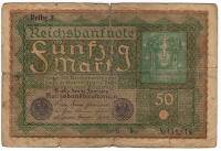 (1919) Банкнота Германия 1919 год 50 марок "Reihe 3"   UNC