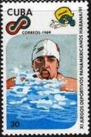 (1989-096) Марка Куба "Плавание"    11 Панамериканские игры III O