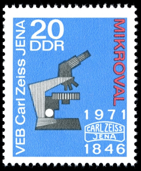 (1971-088) Марка Германия (ГДР) &quot;Микроскоп&quot;    Карл Цейсс 125 лет II Θ