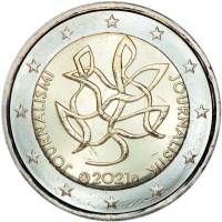 2021 Монета Финляндия 2021 год 2 евро Журналистика Биметалл  UNC