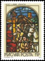 (1972-090) Марка Венгрия "Посланник Арпада"    Витражи I Θ