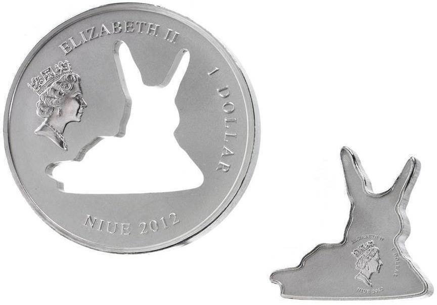 (2012, 2 монеты по 1$) Набор монет Остров Ниуэ 2012 год &quot;Амур и Психея&quot; Серебро Ag 999  PROOF