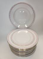 Тарелки 12 шт ГДР суповые обеденные десертная с розовым узором