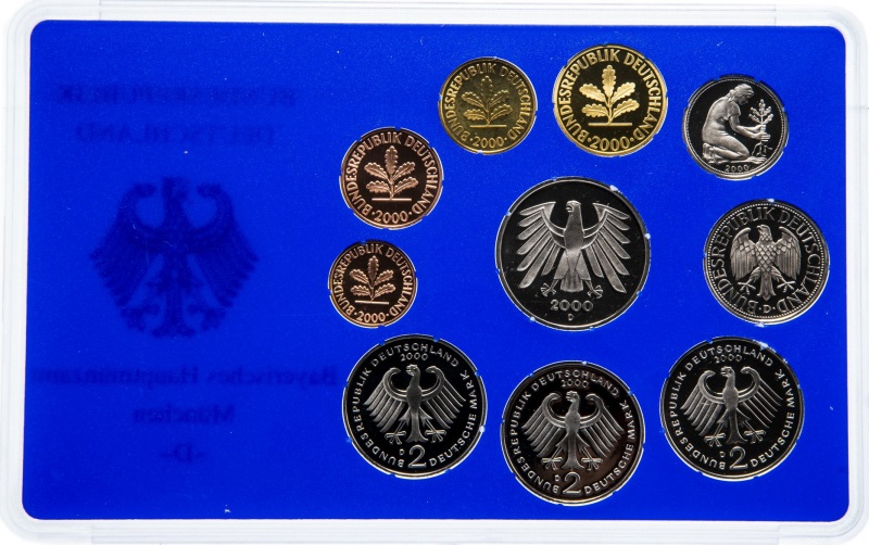 (2000d, 10м) Набор монет Германия (ФРГ) 2000 год   PROOF