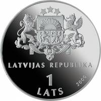 () Монета Латвия 2000 год 1 лат ""   AU