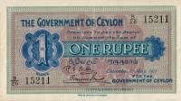 (№1917P-16a.1) Банкнота Цейлон (Шри-Ланка) 1917 год "1 Rupee"