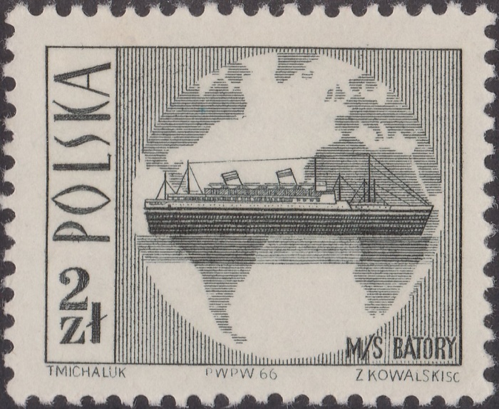 (1966-062) Марка Польша "Корабль 'Батори'"   Туризм II &Theta;