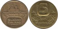 (1982) Монета Финляндия 1982 год 5 марок "Ледокол Урхо" Латунь  XF