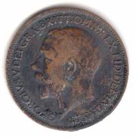 (1915) Монета Великобритания 1915 год 1 фартинг "Георг V"  Бронза  XF
