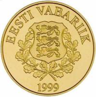() Монета Эстония 1999 год 1565  ""   Биметалл (Платина - Золото)  UNC