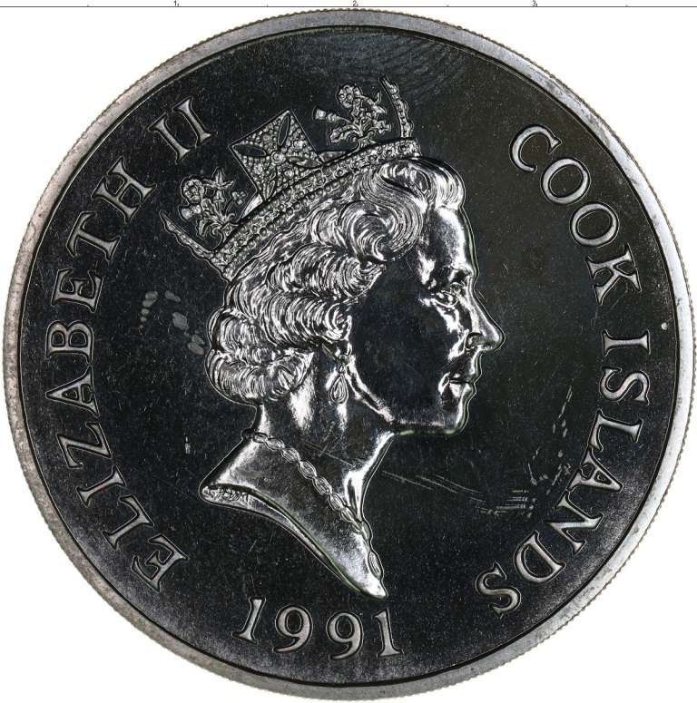 (1991) Монета Острова Кука 1991 год 5 долларов &quot;Выдры&quot;  Никель  PROOF