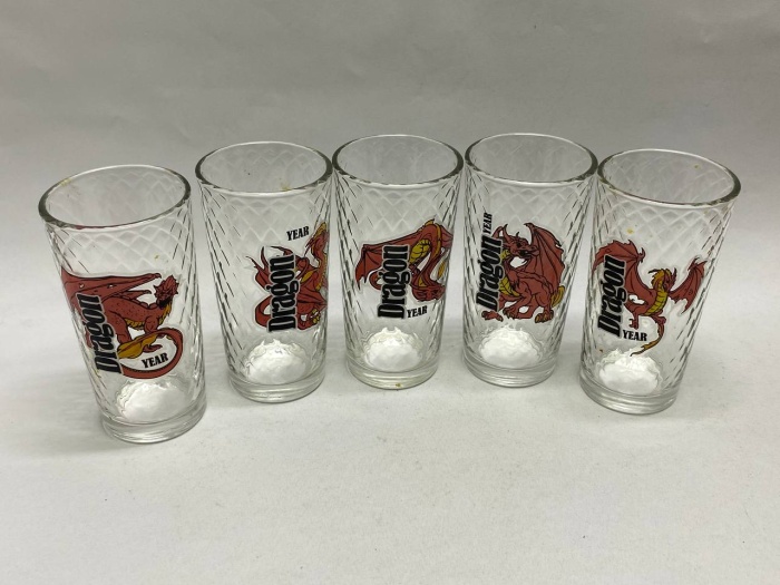 Набор стаканов 5 шт, стекло Год дракона