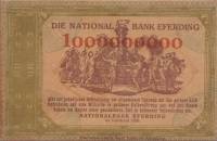 (№1920) Банкнота Австрия 1920 год "1,000,000,000 Heller"