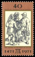 (1971-044) Марка Германия (ГДР) "Крестьяне"    Альбрехт Дюрер III Θ