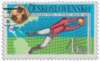 (1986-016) Марка Чехословакия "Вратарь"    ЧМ по футболу 1986 Мексика II Θ