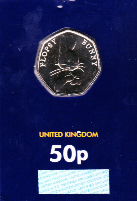 (2018) Монета Великобритания 2018 год 50 пенсов &quot;Флопси Банни&quot;  Медь-Никель  Блистер