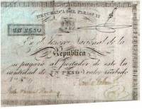 (№1859P-6) Банкнота Парагвай 1859 год "1 Peso"