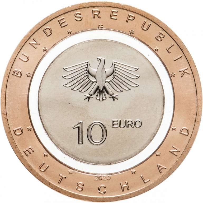 (2020g) Монета Германия (ФРГ) 2020 год 10 евро &quot;На земле&quot;  Вставка из полимера Биметалл  UNC
