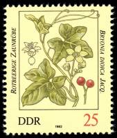 (1982-032) Марка Германия (ГДР) "Переступень"    Ядовитые растения III O