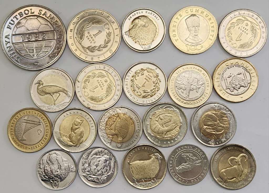 Набор монет Турция 20 штук