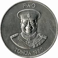 () Монета Тонга 1980 год 2 паанга ""  Медь-Никель  UNC