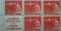 Лист марок США 1964 год "Реактивный самолет над Капитолием", Гашеный