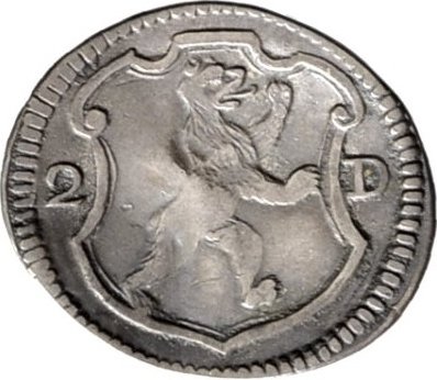 (№1737km19(appenzell)) Монета Швейцария 1737 год 2 Pfennig